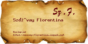 Szávay Florentina névjegykártya